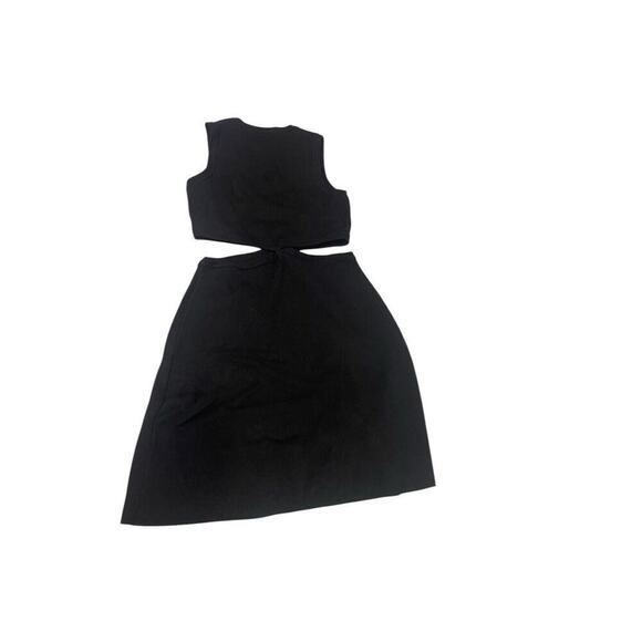 Maje Black Cut Out Detail Black Knit Stretch Short Mini Dress Womens Small? - Picture 9 of 11